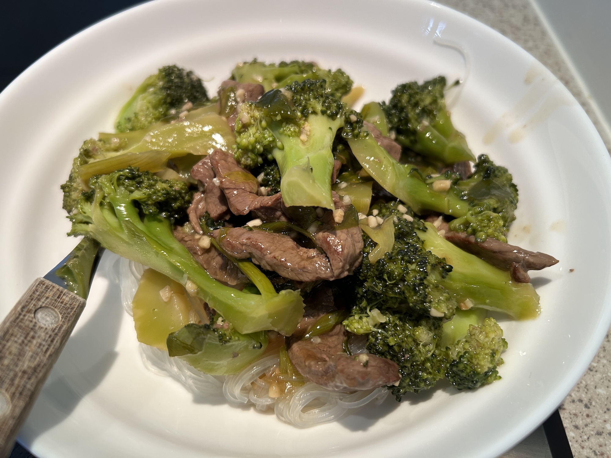 Dinner including plenty of broccoli