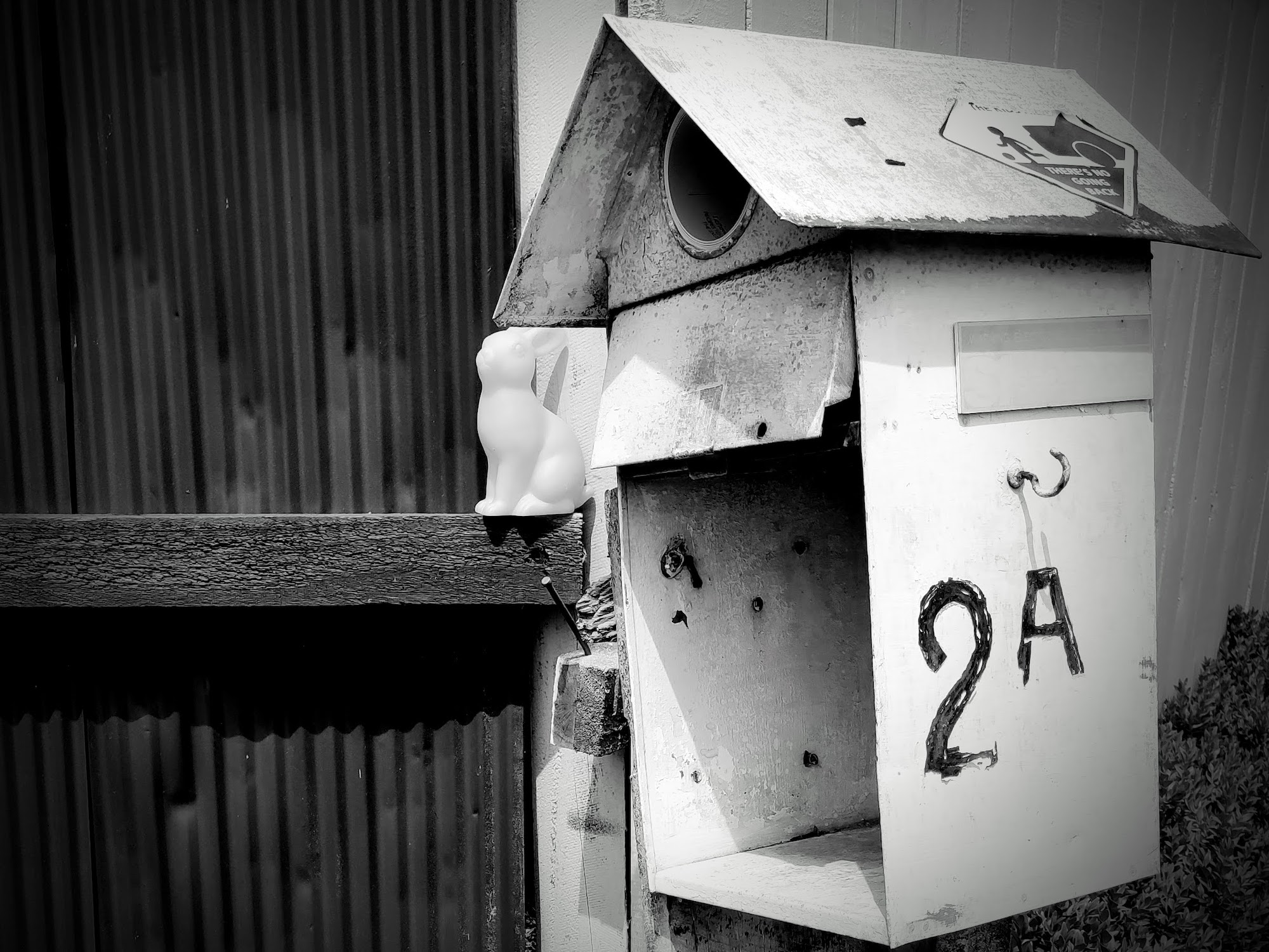 2A mailbox with a bunny, Christchurch.