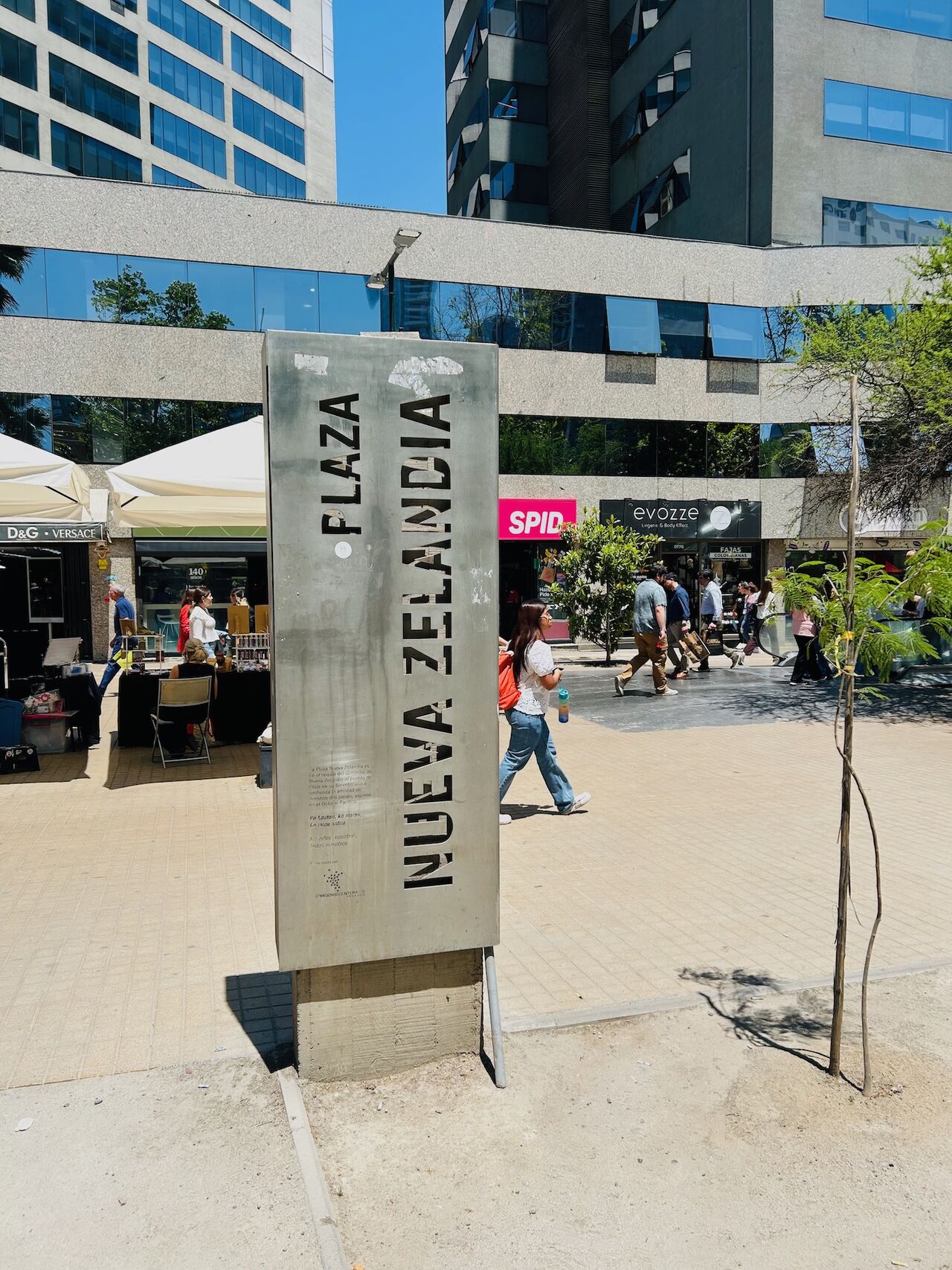 Plaza Nueva Zelandia in Santiago; not quite the global town square promised by Twitter in the 2000s.