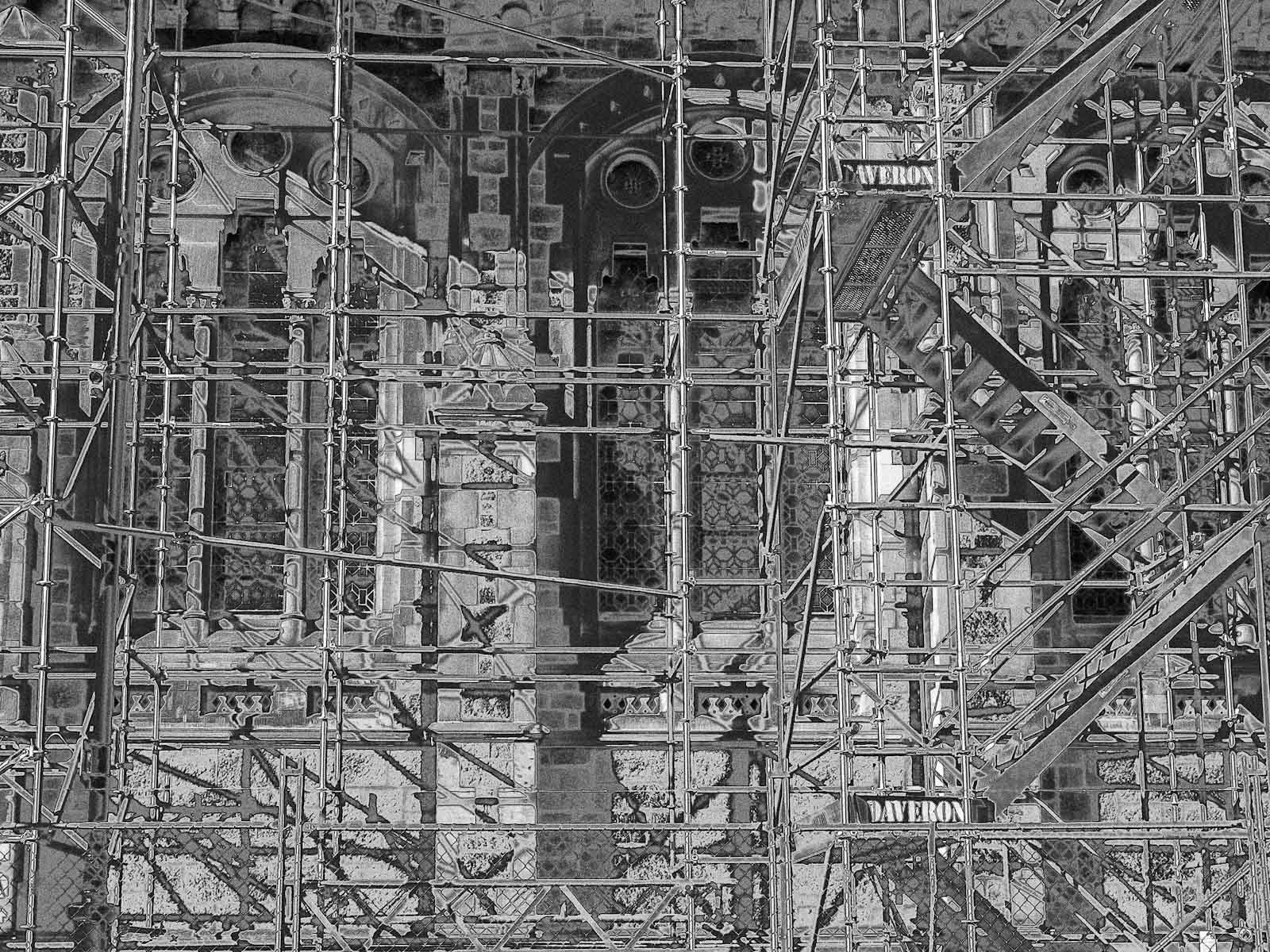 Scaffolding in Christchurch's Art Centre.