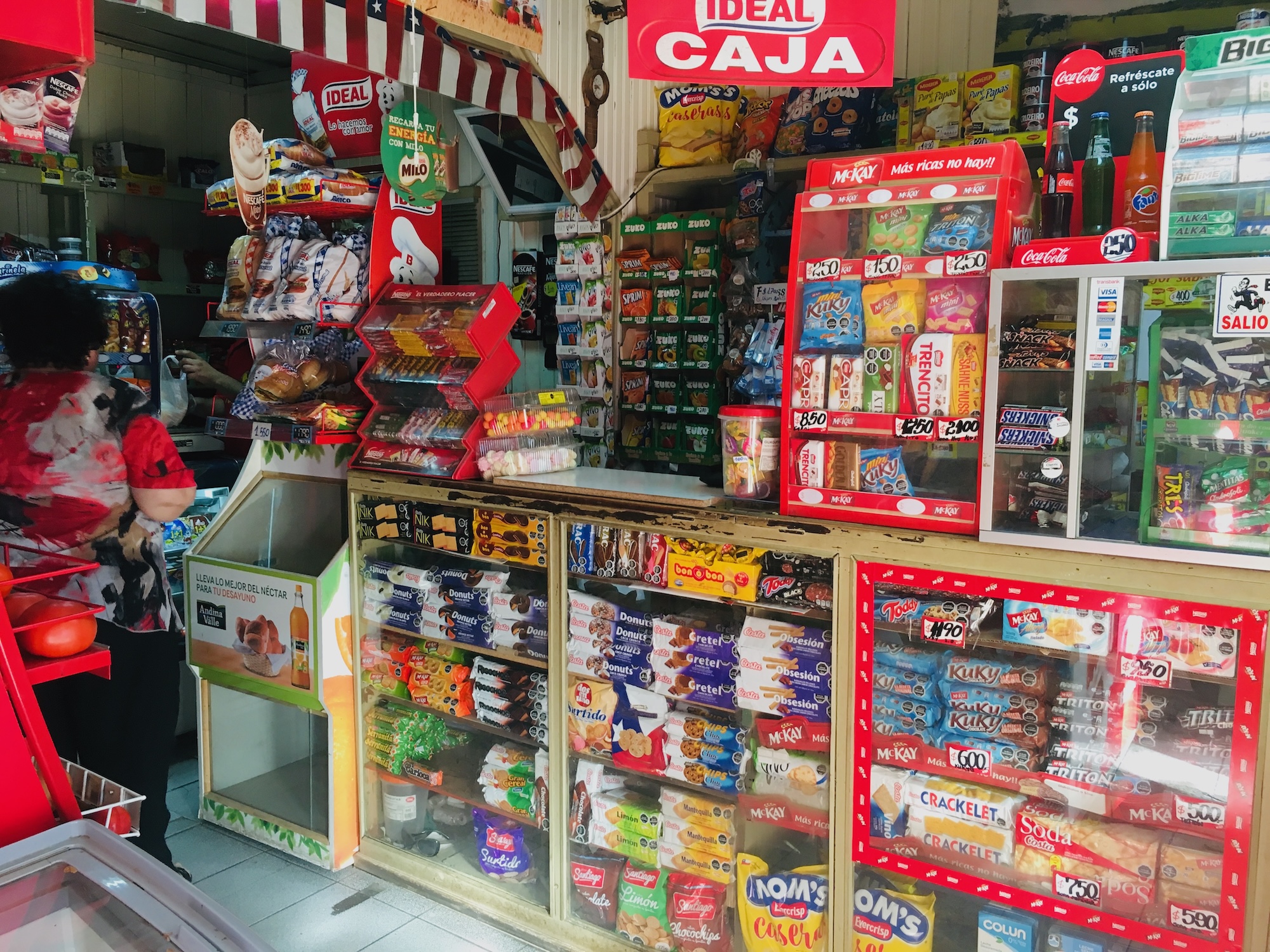 A very complex small shop counter in Valdivia.